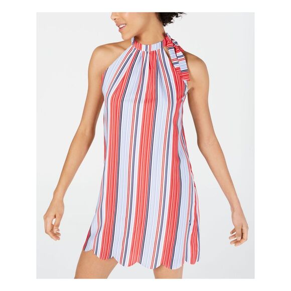 MAISON JULES Womens Sleeveless Halter Mini Shift Dress - Picture 3 of 4